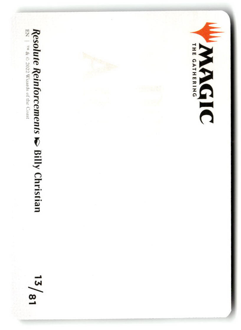 Resolute Reinforcements Art Card (Gold-Stamped Signature) (Back)