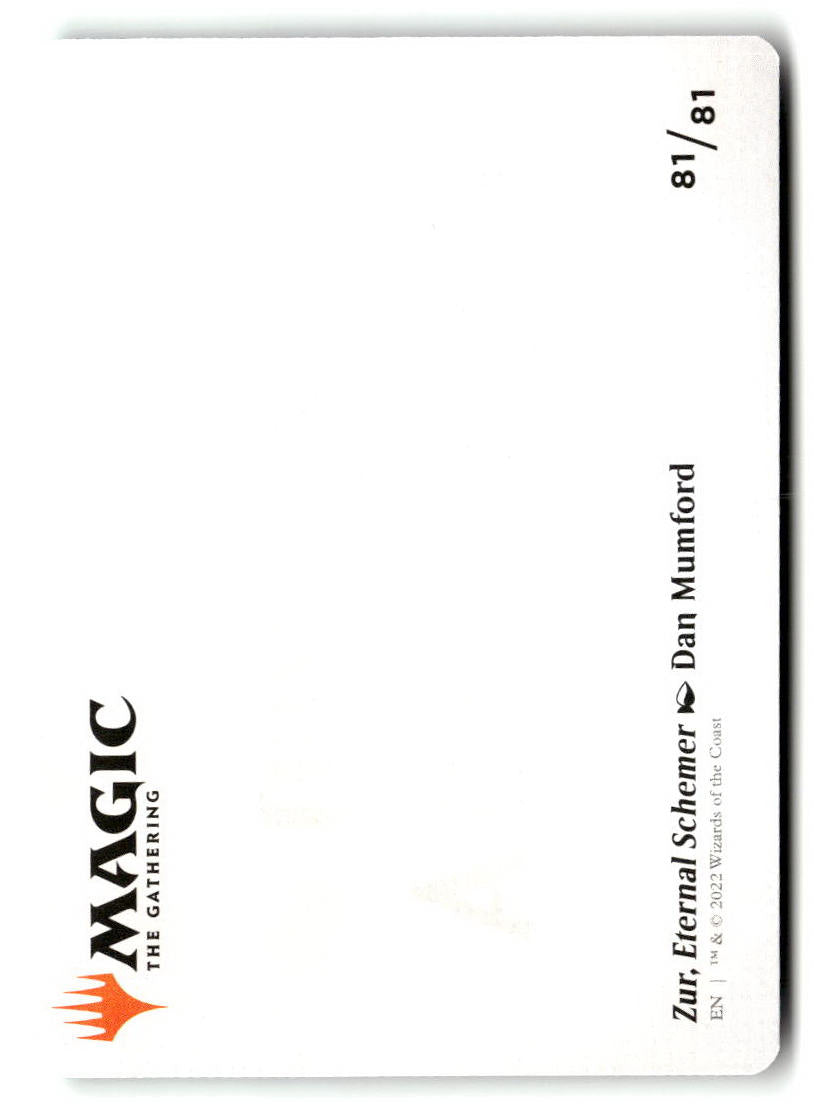 Zur, Eternal Schemer Art Card (81/81) (Gold-Stamped Signature) (Back)